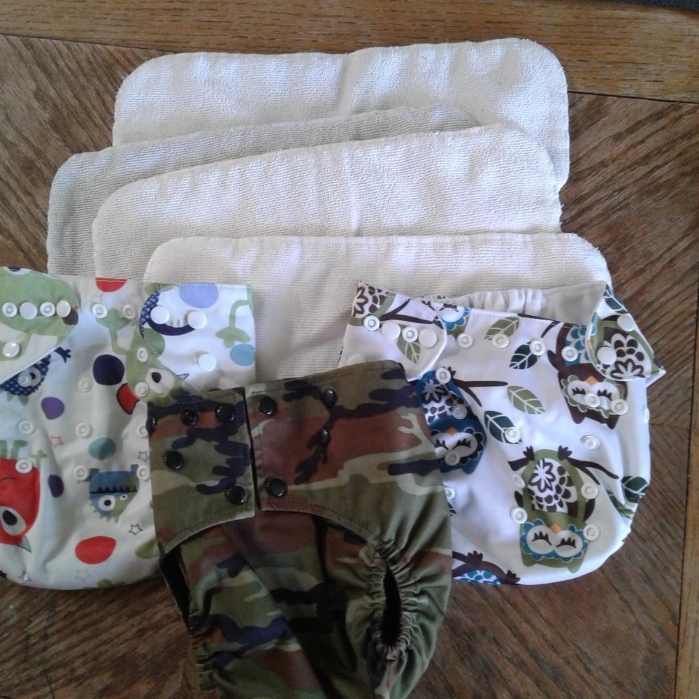 Cloth baby diaper covers with inserts